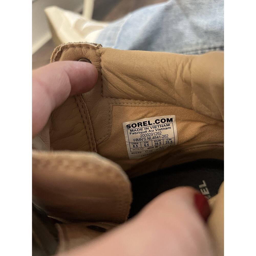 New Sorel Lennox Tan Suede Waterproof Hiker Boots Size 8.5 Woman’s - Picture 6 of 8